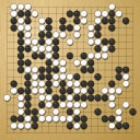 Board position at the end of game KPMC 2003 - Round 4 - Game 2: Yi-Cheng Shin vs Cheong-hwan Kim