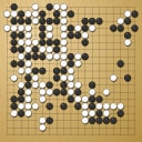 Board position at the end of game KPMC 2025 - Round 1 - Game 23: Bin Hu vs Jeremy Cain